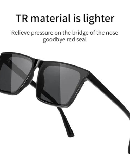 Square Sunglasses For Men's and Women's UV Protected Black Matte and Polycarbonate frame (Medium) Dropdash