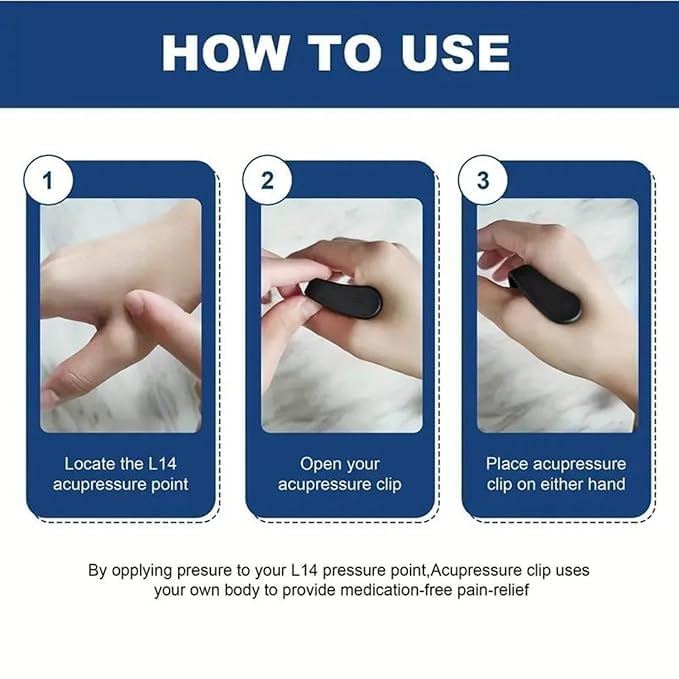 Sugar Control Acupressure Clip for Diabetics Sugar Control LI4 Acupressure Point Clip Headache Relief Products Migraine &Tension Relief (Pack of 2) - My Fashion Sell