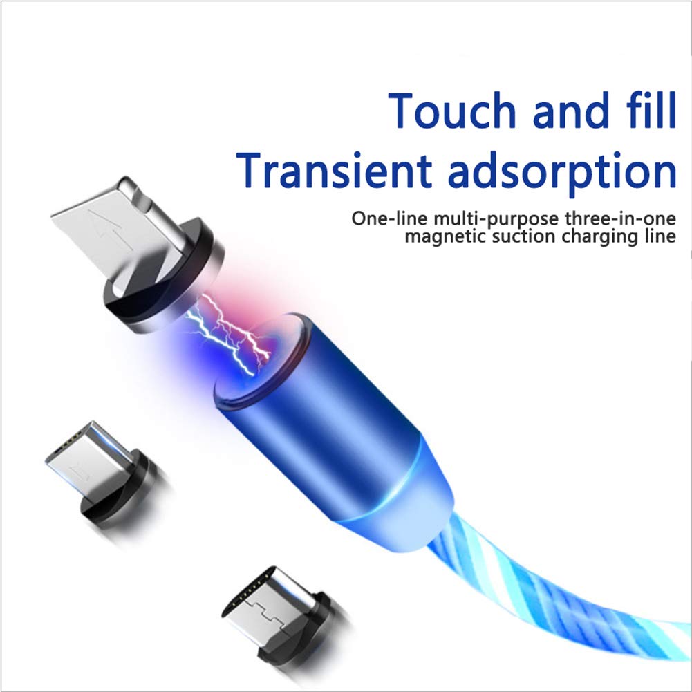LED Magnetic Charging Cable 3 in 1 Streamer Light Fast Charging Cable SourceInfi