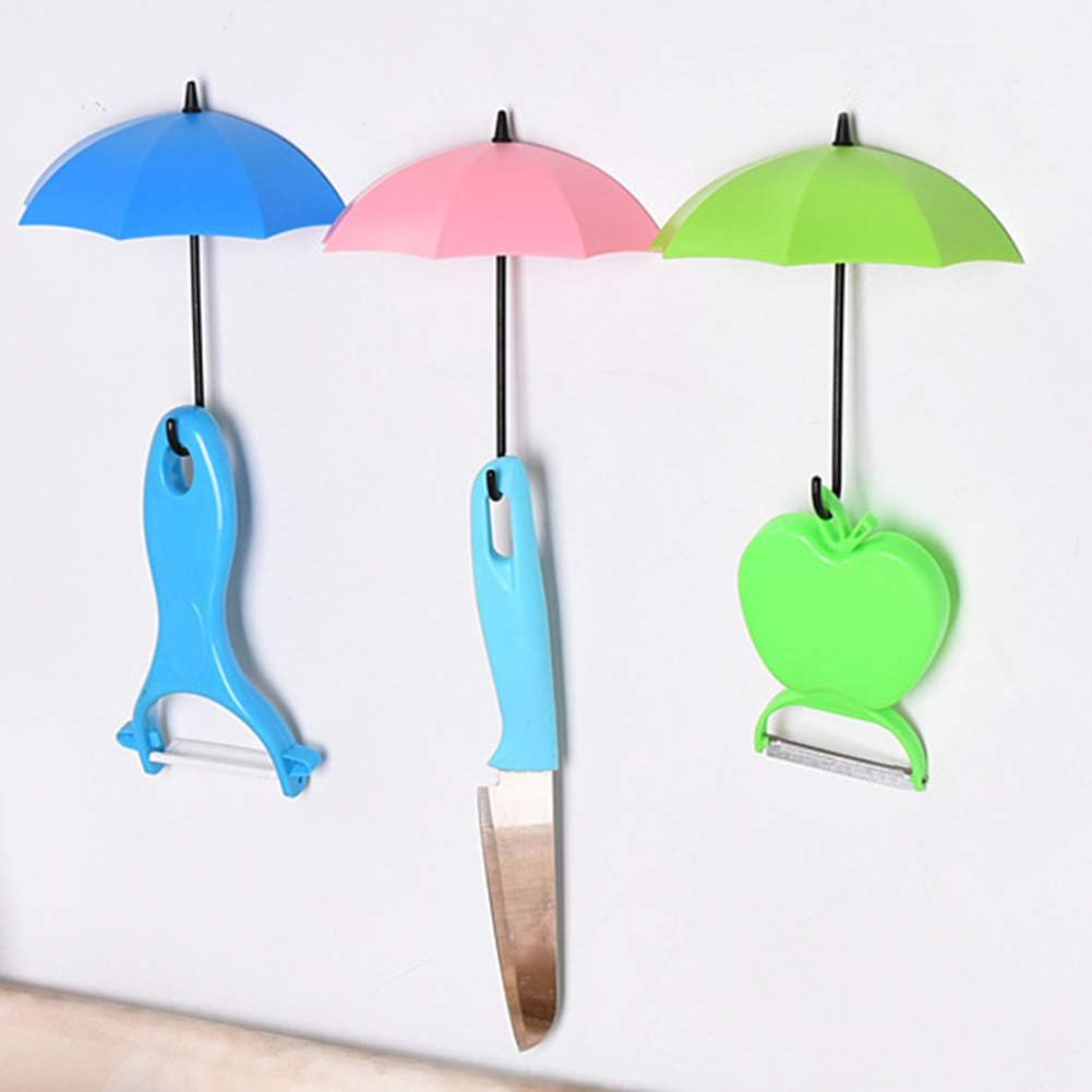 Umbrella Key Holder Drop Style Clothes Key Hat Multipurpose Wall Hanger Hooks Holder (Pack of 3) - My Fashion Sell
