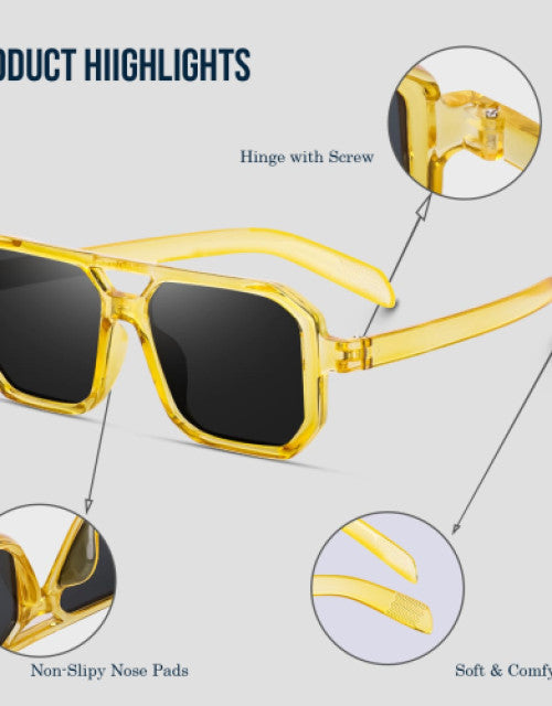 Unisex Square Sunglasses With UV Protected Lens Dropdash