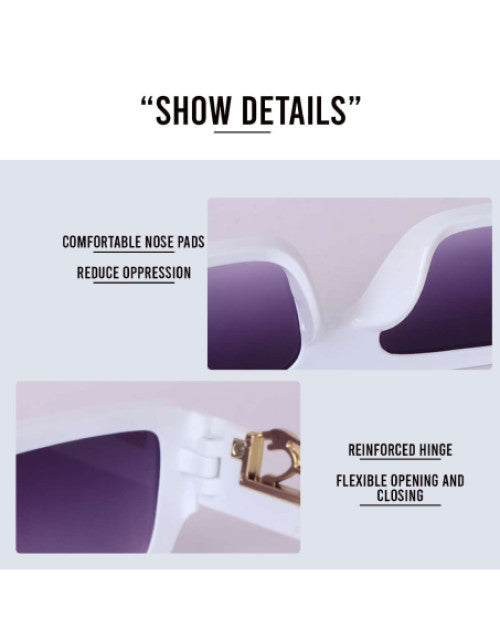 UV Protection Rectangular Sunglasses (Free Size) (For Boys & Girls, Violet) Dropdash