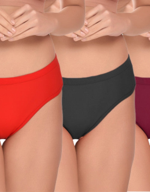 Women Bikini Cotton Multicolor Panty (Pack of 3) Dropdash