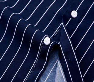 Men's Casual Business Vertical Striped Sleeved Button Up Dress Shirt (Pack of 3) SourceInfi