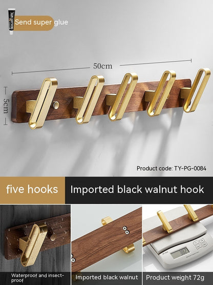 Solid Wood Clothes Hook Wall-Mounted Aluminum Alloy My Store