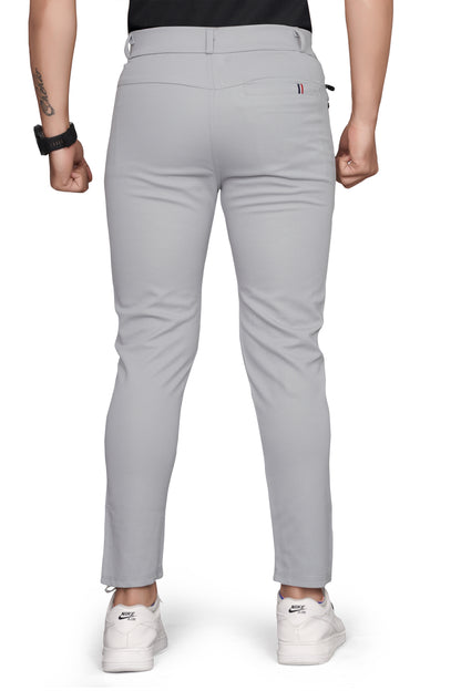 Light Grey Cotton Blend Formal Trousers Pants For Mens SourceInfi