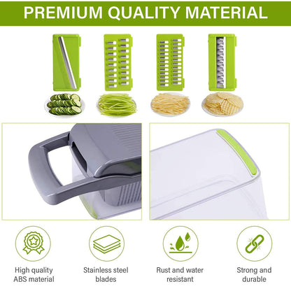 12 In 1 Manual Vegetable Chopper Kitchen Gadgets Food Chopper Onion Cutter Vegetable Slicer - My Fashion Sell