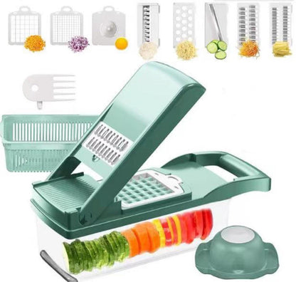 12 In 1 Manual Vegetable Chopper Kitchen Gadgets Food Chopper Onion Cutter Vegetable Slicer - My Fashion Sell