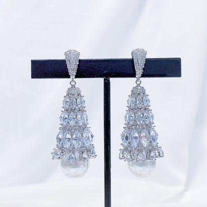 Ladies European And American Micro-set Zircon Earrings My Store