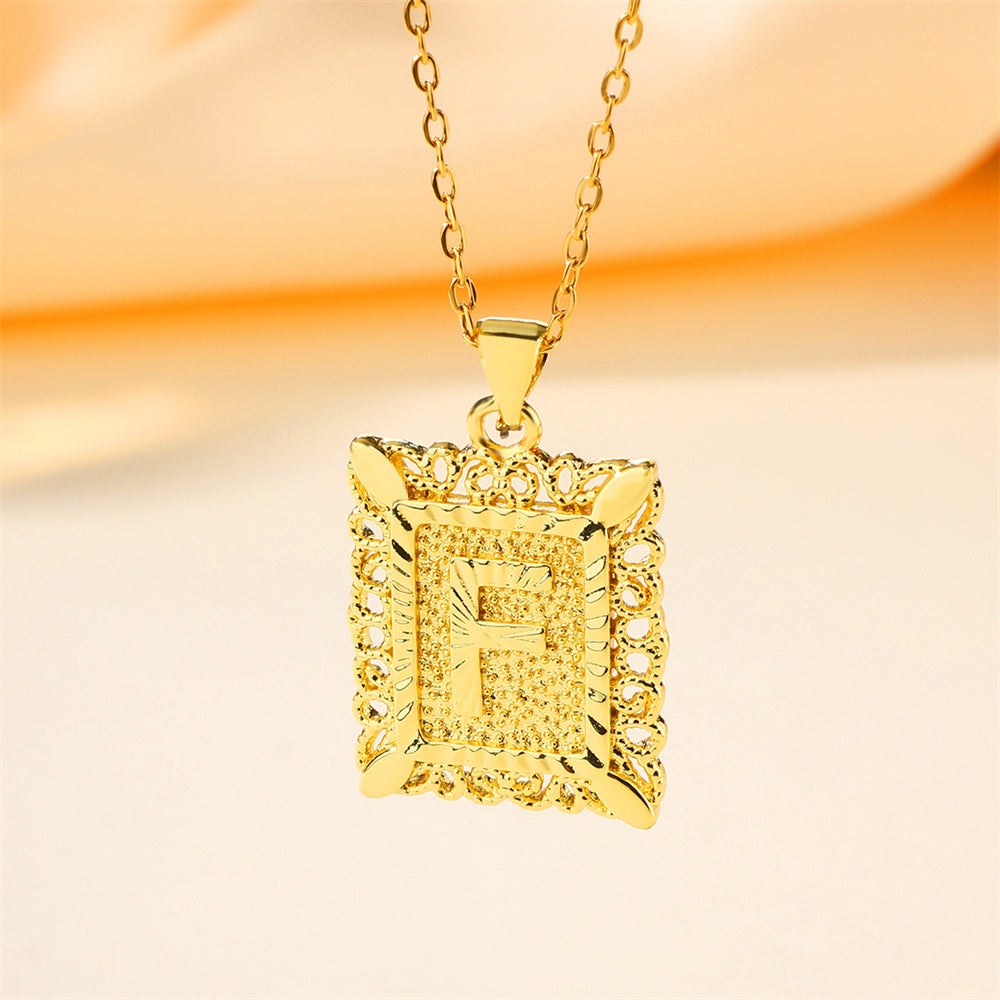 New Design Fashion Stainless Steel Letter Charm Necklace 18k Gold Plated My Store