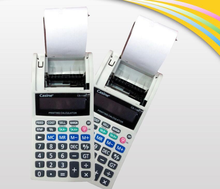 hr-8rc small desktop 12-digit display dual power print calculator My Store