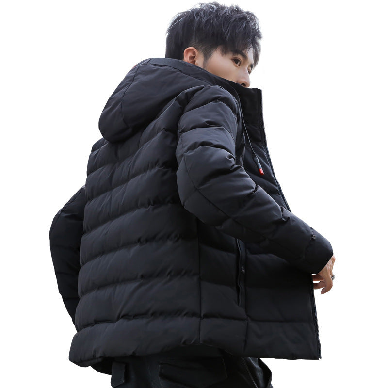 Down Padded Jacket Trend Men's Short Winter Warm Cotton Hooded Youth Winter Jacket 3080