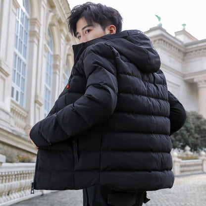 Down Padded Jacket Trend Men's Short Winter Warm Cotton Hooded Youth Winter Jacket 3080