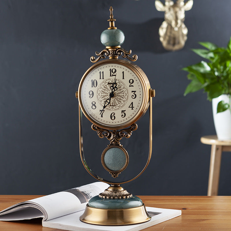 Table Clock Home Living Room Clock Fashion Retro Clock Ornaments My Store