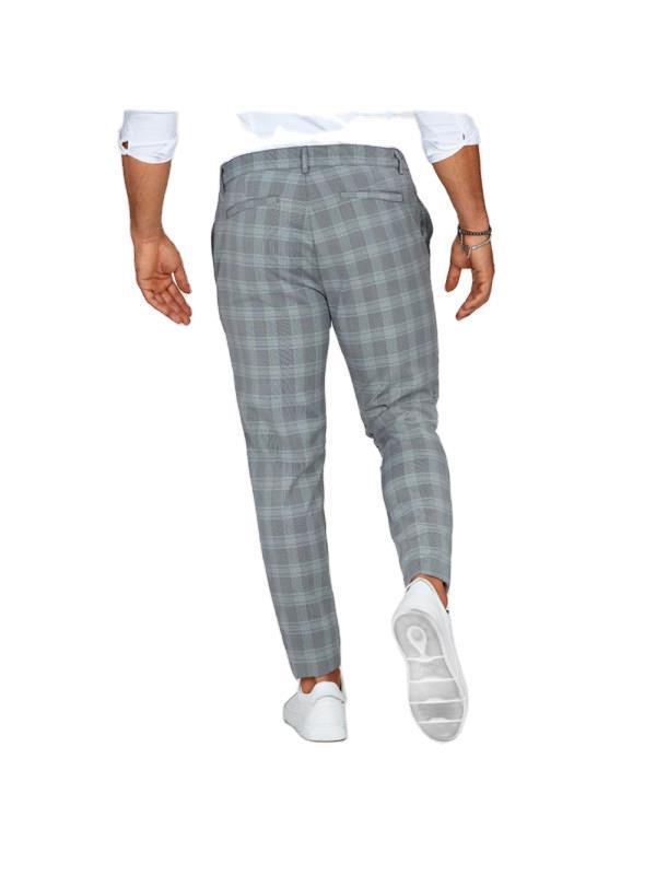 Plaid Print Pants Men's Casual Trousers Loose And Thin My Store