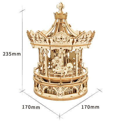 Rotatable DIY 3D Starry Night Wooden Model Building Kits Assembly Music Box Toy Gift My Store