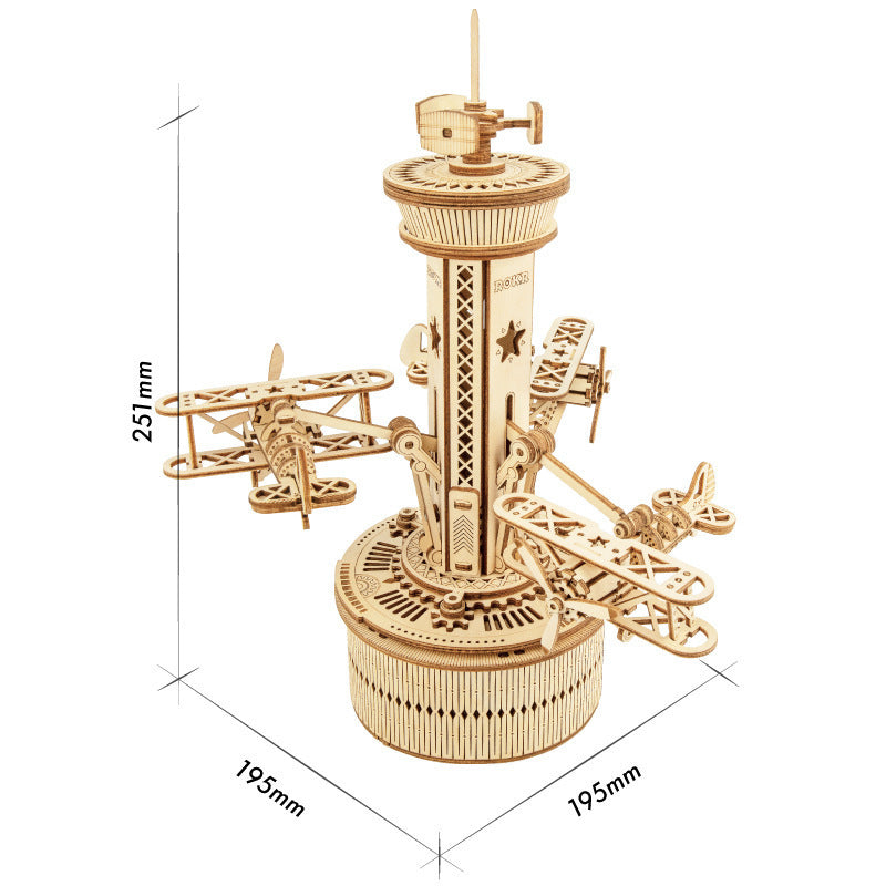 Rotatable DIY 3D Starry Night Wooden Model Building Kits Assembly Music Box Toy Gift My Store