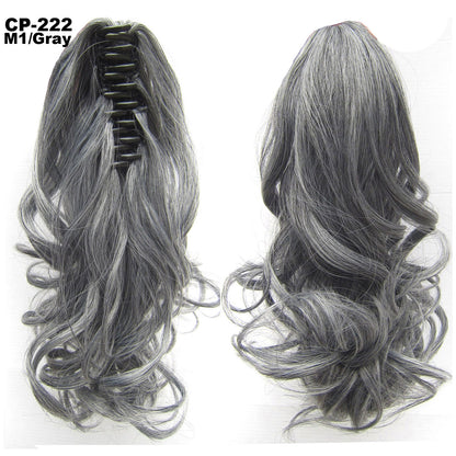 Long Wave Ponytail Wrap Around Ponytail Clip In Hair Headwear Gray Hairpiece Natural Extensions My Store