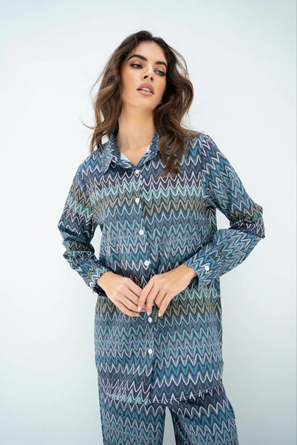 Navy Blue Korean Style Women's Co Ord Set Dropshipera