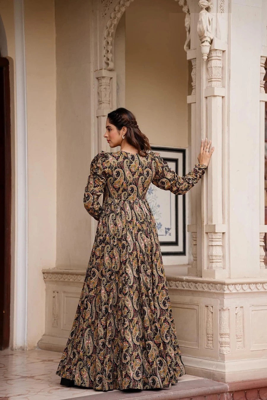 Black And Brown Stylish Women's Indo Western Dropshipera