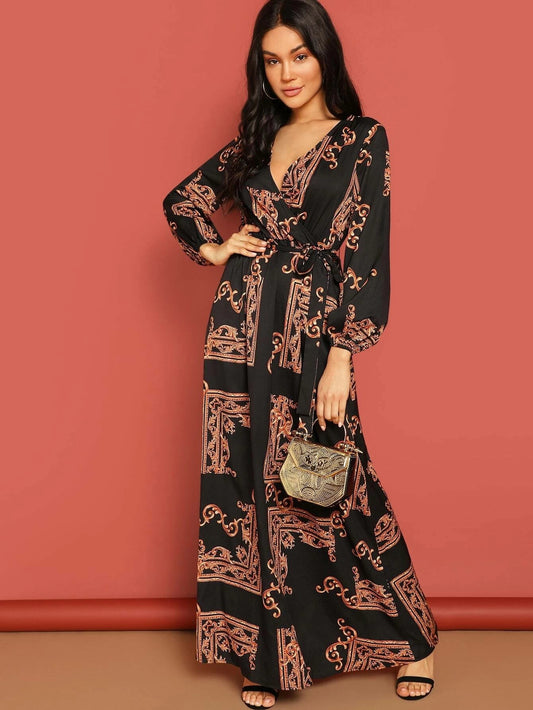 Black And Brown Stylish Party Wear Bsy Linen Maxi Dropshipera