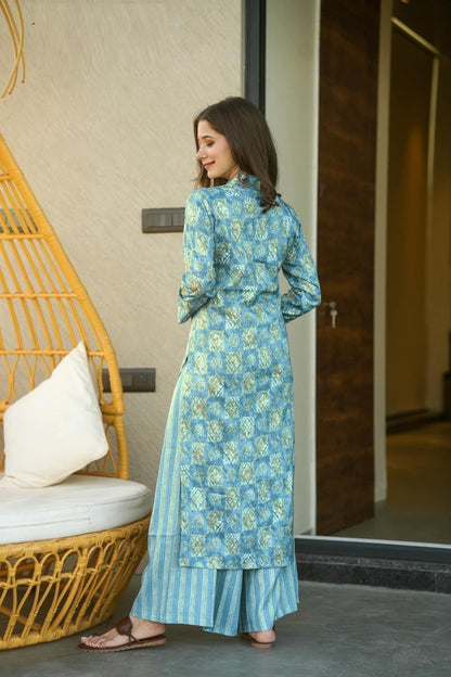 Casual Wear Printed Kurti With Bottom For Women's Dropshipera