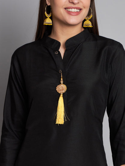 Black Colour Cotton Printed Dupatta With Kurta Pant Set For Women's Dropshipera