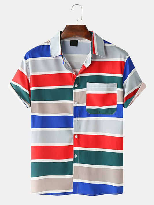 Men's Casual Wear Multicolor Colour Printed Cotton Shirt Dropshipera