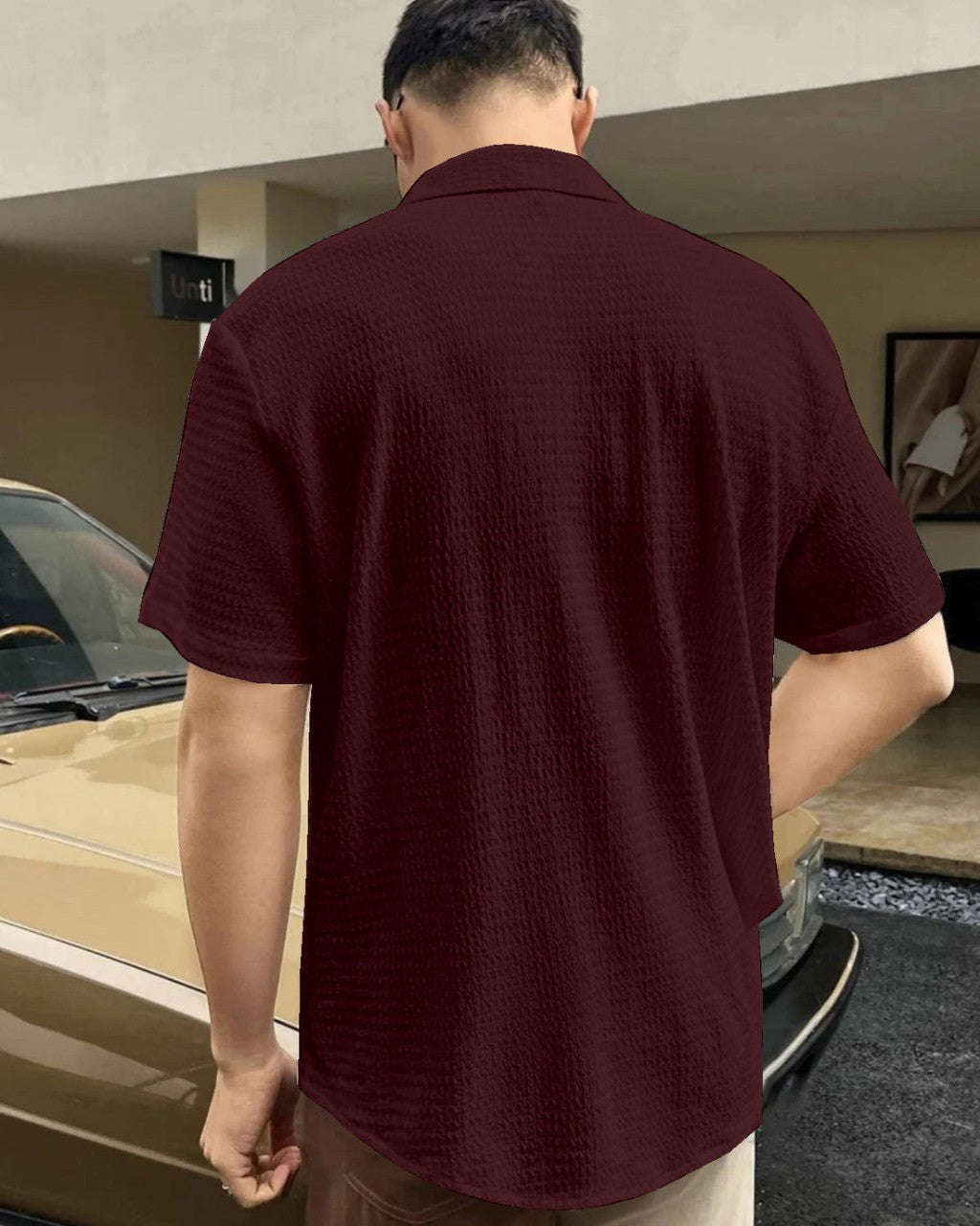 Maroon Colour Men  Casual Wear Cotton Structured Shirt Dropshipera