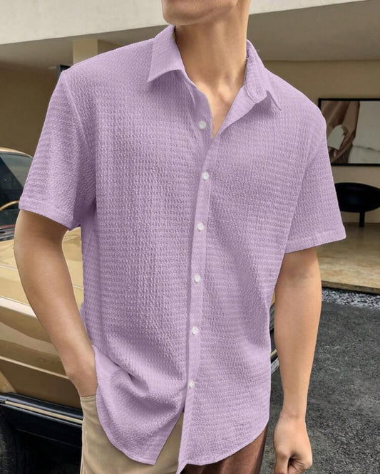 Levander Colour Men  Casual Wear Cotton Structured Shirt Dropshipera