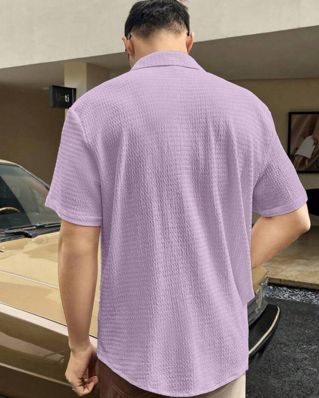 Levander Colour Men  Casual Wear Cotton Structured Shirt Dropshipera