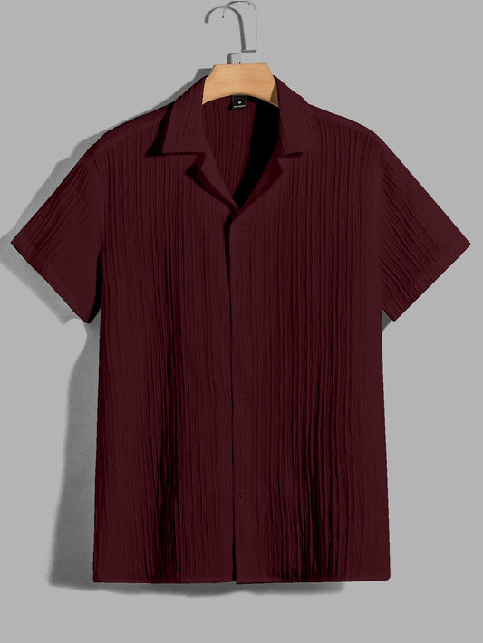 Maroon Color Half Sleeves Regular Fit Formal Shirt for Men Dropshipera