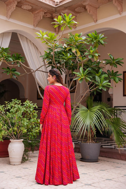 Beautiful Printed Shrug Style Indo Western Gown For Women Dropshipera