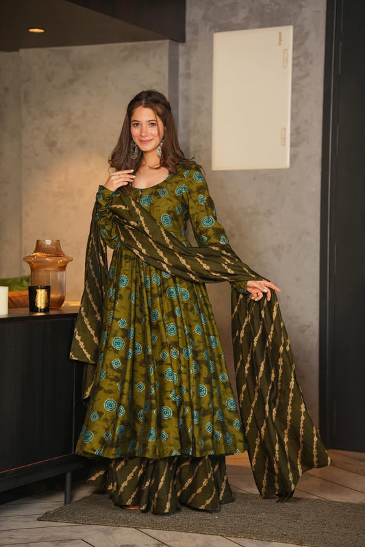 Deep Green Color Glamorous Fancy And Elegant partywear Kurta Set For Women Dropshipera