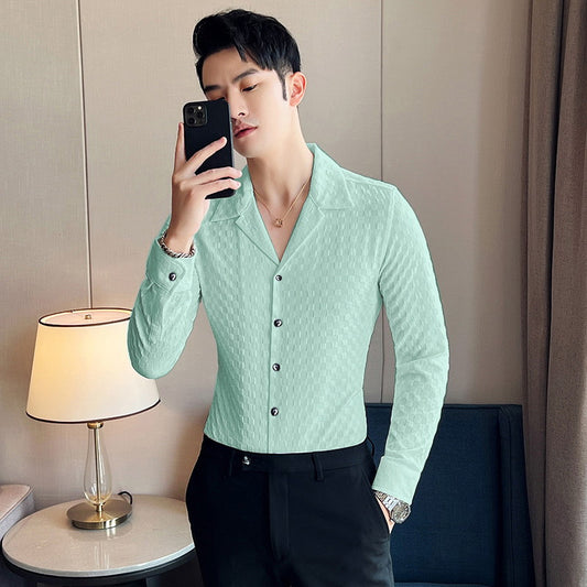 Light Green Stylish Full Sleeve Casual Wear Shirt For Men Dropshipera