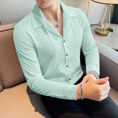 Light Green Stylish Full Sleeve Casual Wear Shirt For Men Dropshipera