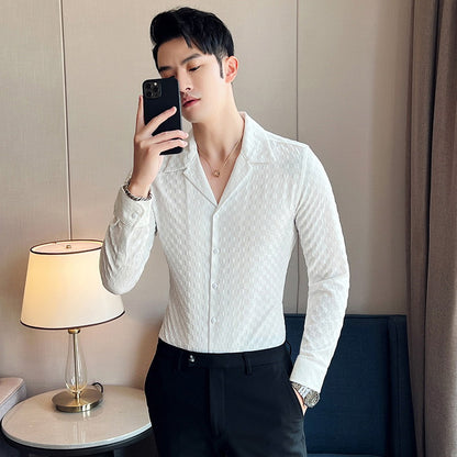 White Stylish Full Sleeve Casual Wear Shirt For Men Dropshipera