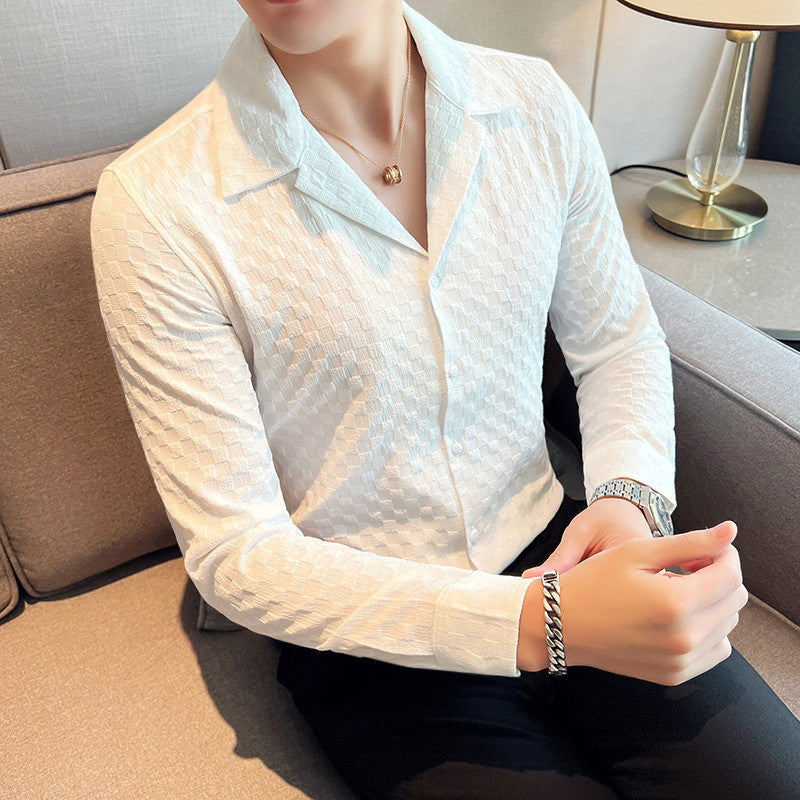 White Stylish Full Sleeve Casual Wear Shirt For Men Dropshipera