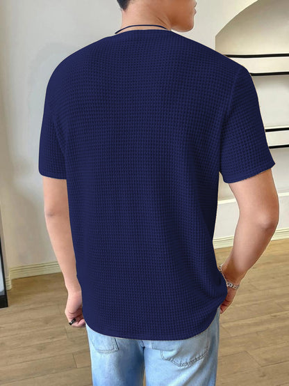 Blue Manfinity Hypemode Men Solid T-shirt Dropshipera