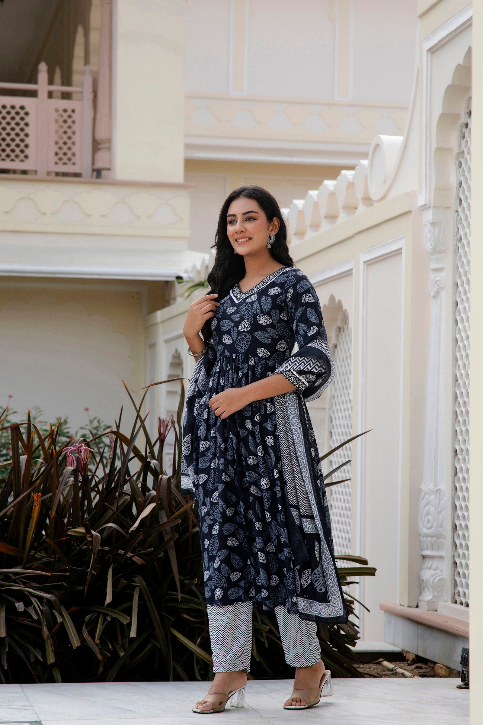 Floral Printed Rayon  Kurta With Pants & Dupatta Dropshipera