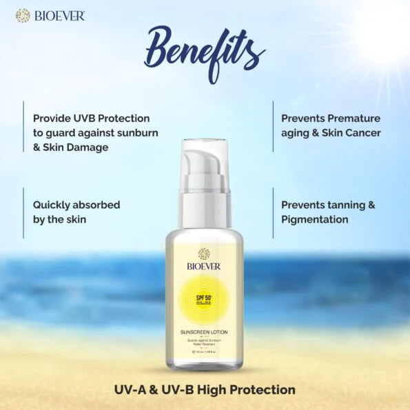 Sunscreen Lotion SPF 50 PA+++ | Zero White cast UV Protection Water resistance – 50ml Dropshipera