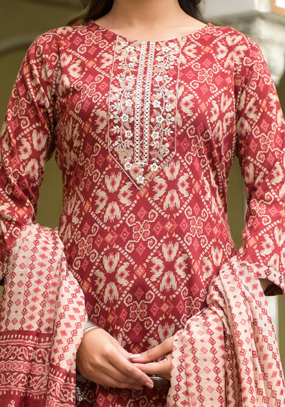 Beautiful and Simple Daily wear Kurta set With Dupatta and Bottom Dropshipera