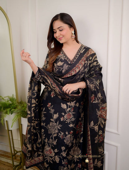 Beautiful Designer Pure Cotton Full Stiched Kurti Pant with Dupatta Dropshipera