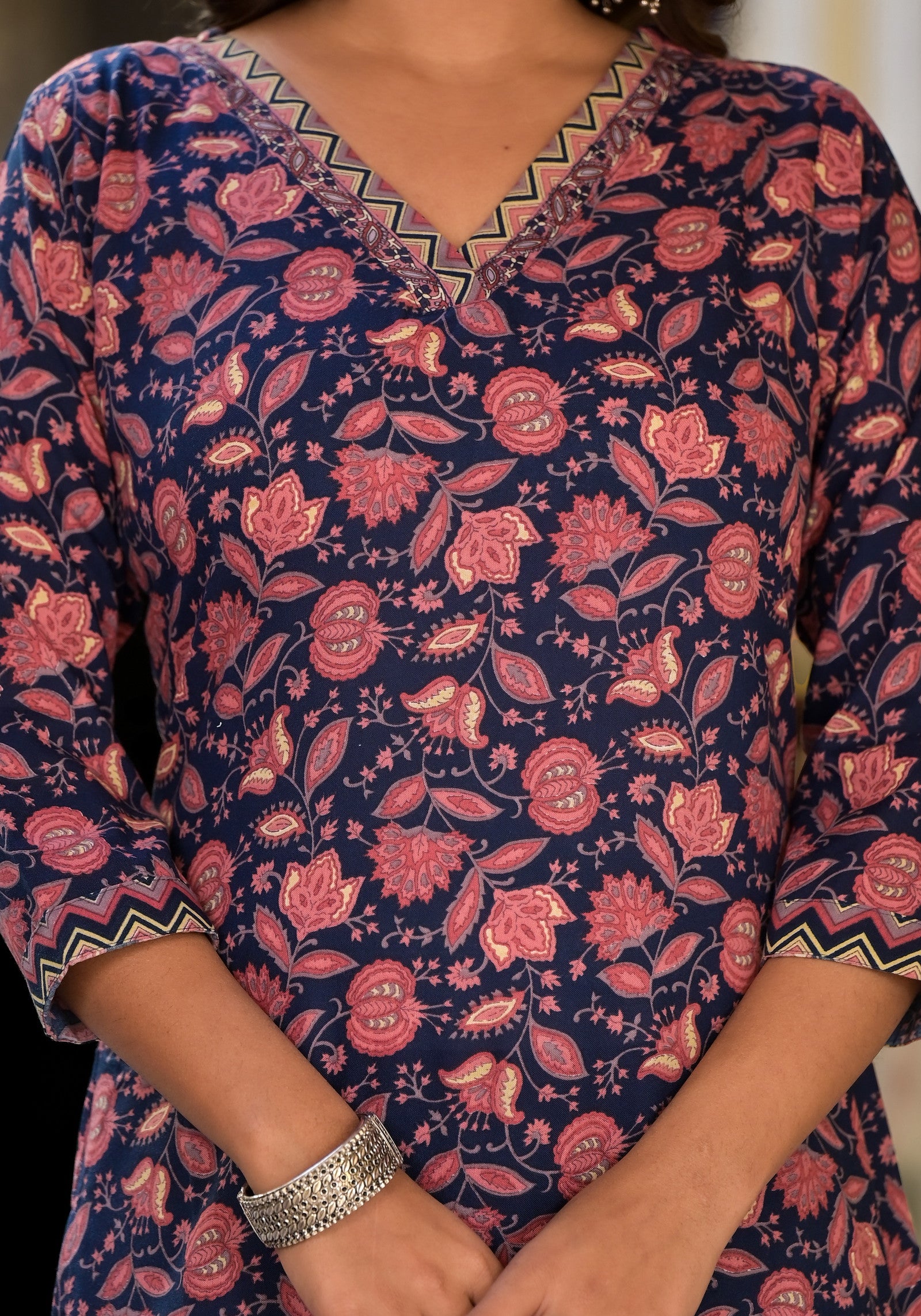 Women Printed Kurta Set With Pant and dupatta Dropshipera