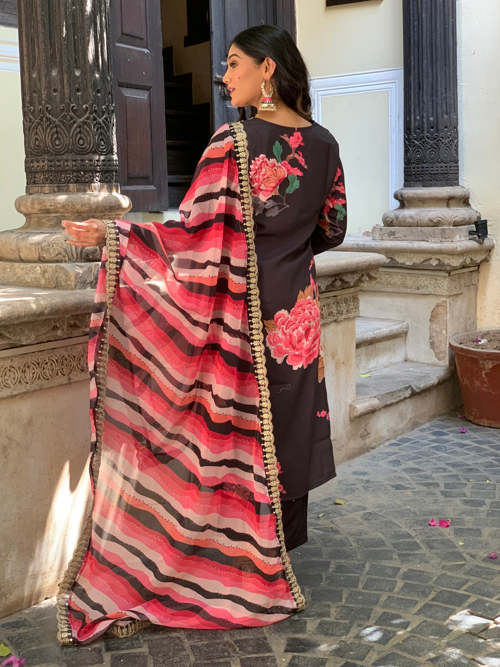 Designer Women Straight Kurta And Pant With Dupatta Set Dropshipera
