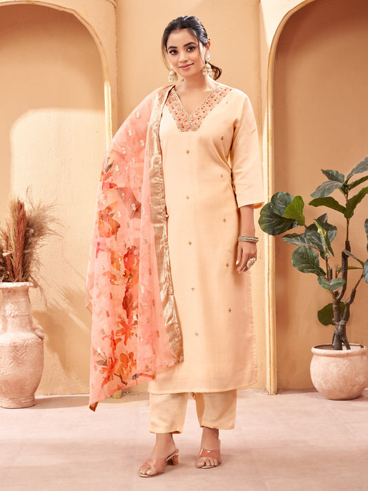 Designer Kurta set with Knee Bottom Pant and Beautiful Dupatta Dropshipera