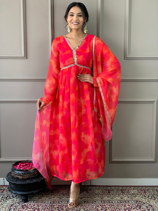 Beautiful Suit In Alia Design With Pant And Dupatta Dropshipera