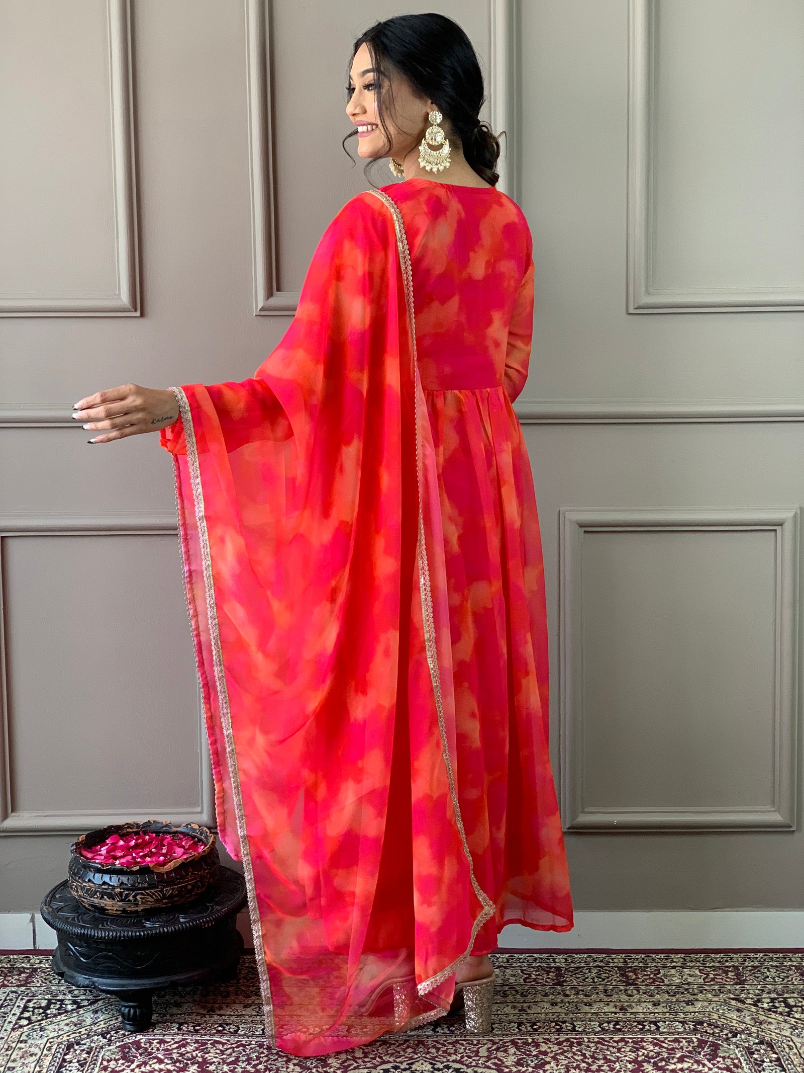 Beautiful Suit In Alia Design With Pant And Dupatta Dropshipera