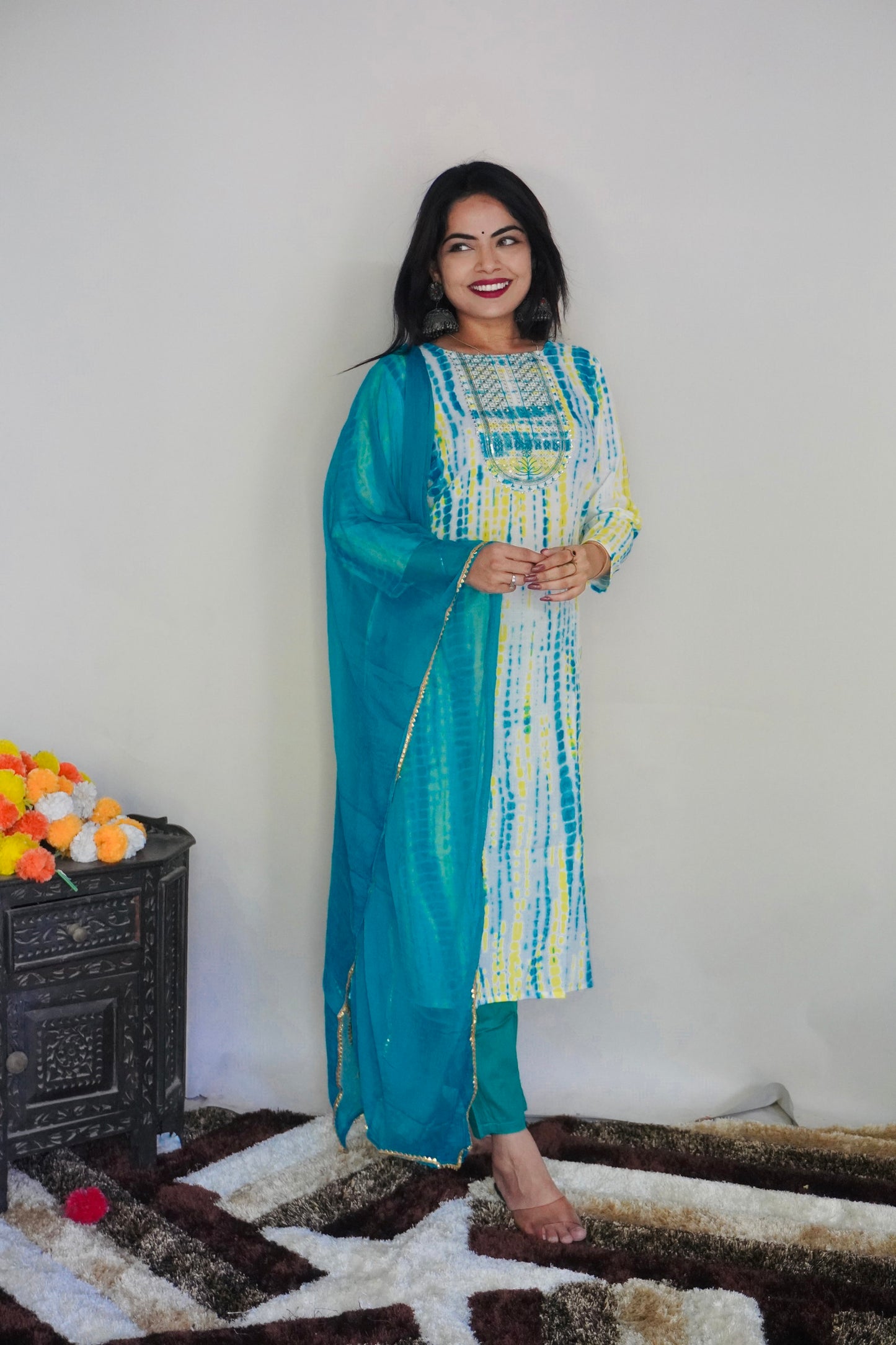 New Beautiful Design Rayon Suit With Pant Dropshipera