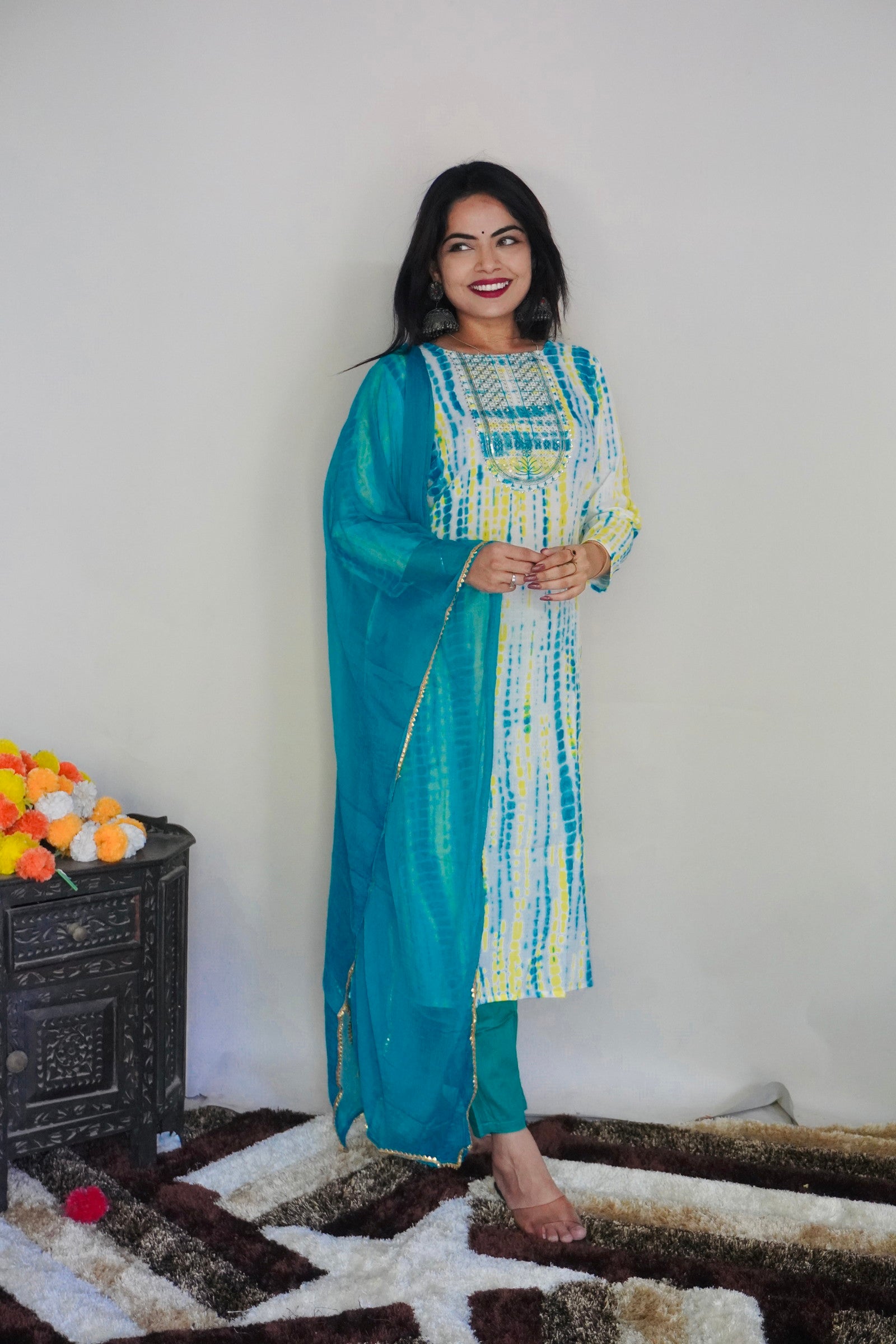 New Beautiful Design Rayon Suit With Pant Dropshipera